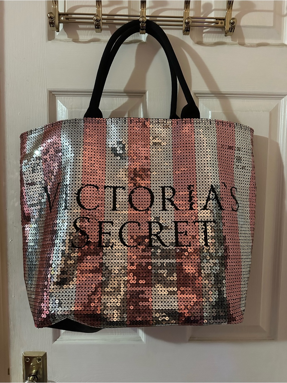 Victoria's Secret Pink and Silver Sequin Tote